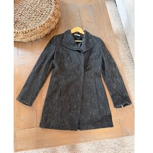 Akris Punto Asymmetrical Zip Jacket Womens Black White Size 6